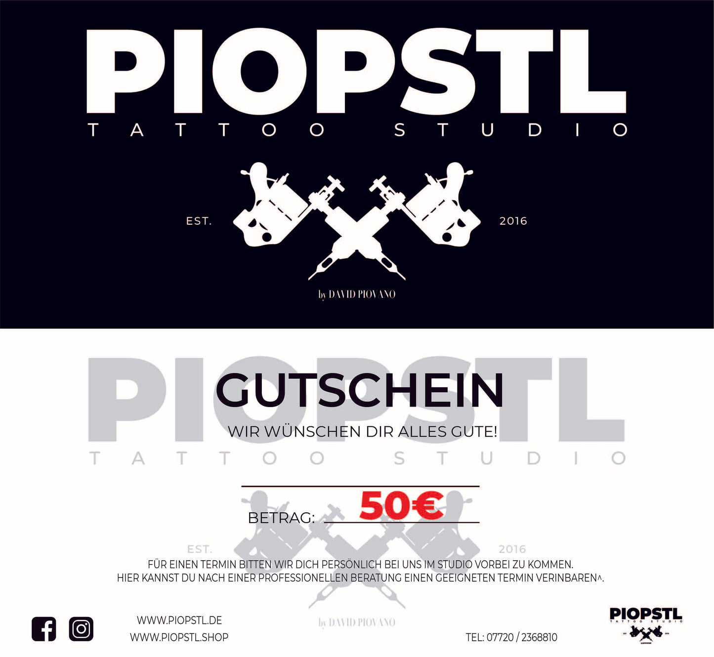 PIOPSTL GESCHENKGUTSCHEIN