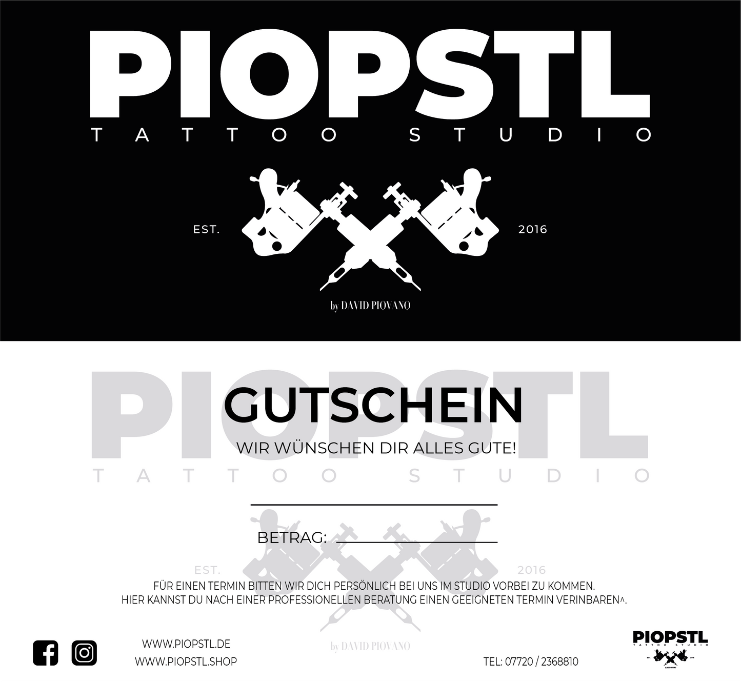 PIOPSTL GESCHENKGUTSCHEIN